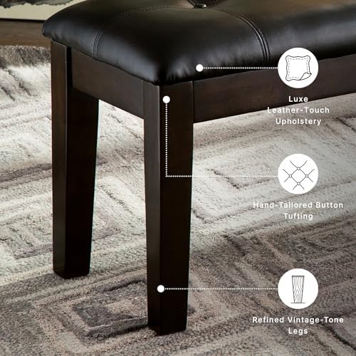 Signature Design by Ashley Haddigan 1-Piece Dining Bench, Faux Leather - Image 4