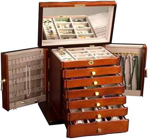 Solid Wood Jewelry Box, 9-Layer Large Jewelry Organizer for Women by WelcometotheXloverise