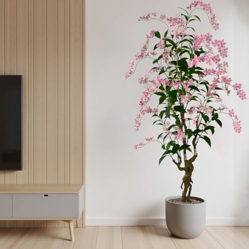 7ft Artificial Pink Jasmine Potted Tree - Image 6