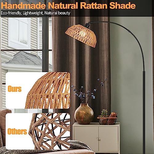 Brilvibera Boho Floor Lamp with Remote Arc Tall Lamp - Image 6