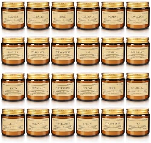 Scented Candle Set 24 Pack (3.05oz Each) - Aromatherapy Candles with Essential Oils, Smokeless Soy Wax Candles in 12 Scents, Gift for Women/Mom, Valentine/Mother's Day/Christmas/Birthday by Grcdoyvl