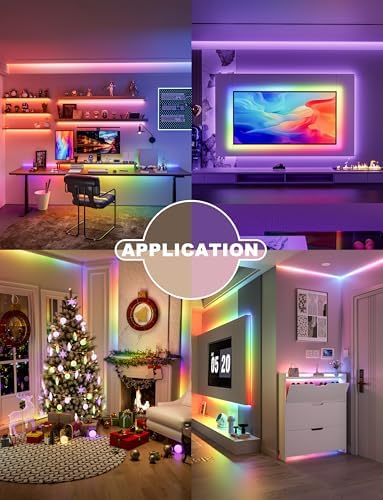 PAUTIX RGB Smart IC USB LED Light,5V RGB COB LED Strip USB Powered,UL-Listed Multicolor Flexible Tape Light 6.56ft/2m with Music Mode/APP Control,for TV,Scooter,Computer Desk Decor - Image 6