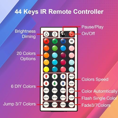 DAYBETTER Led Strip Lights 32.8 ft RGB Color Changing Lights Strip for Bedroom, Desk, Home Decoration, with Remote and Power Supply - Image 2