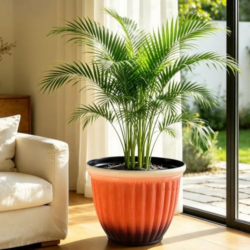 Autodaya 15" Large Planters For Outdoor Plants Set Of 2 Plastic Flower Pots - Image 3