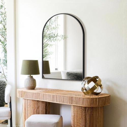 FICTOR 20" x 30" Arched Bathroom Vanity Mirror for Over Sink, Black - Image 5
