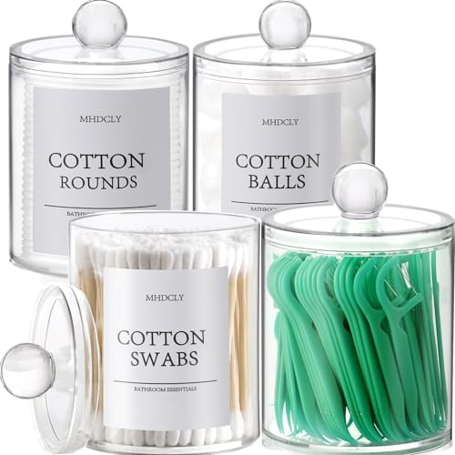 Bathroom Decor,Bathroom Storage for Home Decor,Bathroom Organizers and Storage,Qtip Holder 4 Packs for Bathroom Accessories by MHDCLY