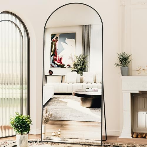 Antok 76" x34” Arched Full Length Mirror, Floor Mirror with Stand,Black by AntokMirror