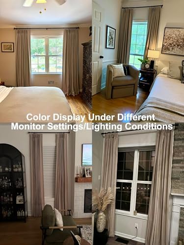 Vision Home Sand Pinch Pleated Full Blackout Curtains Linen Blended Room Darkening Window Curtains 102 inch for Living Room Bedroom Thermal Insulated Pinch Pleat Drapes with Hooks 60" Wx102 Lx1 - Image 5