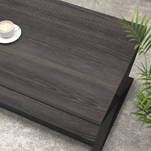 HSH 39" Rectangle Coffee Table with Storage for Living Room, Dark Gray - Image 5
