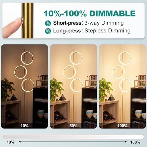 Gold Floor Lamp with 3 Lights, Modern LED Tree Floor Lamp for Living Room - Image 4