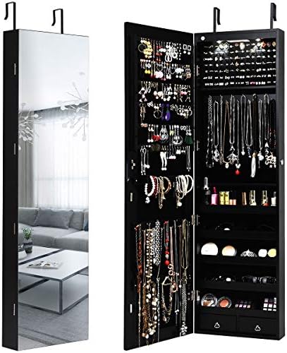 GIANTEX Wall or Door Mounted Jewelry Armoire with Full Length Mirror, 47.5" by Giantex