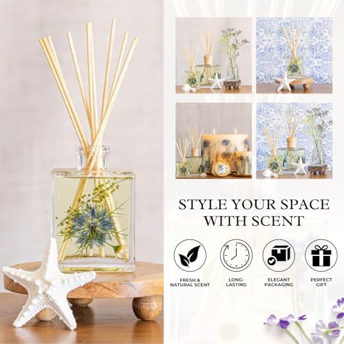 Rosy Rings Sea Salt Mist Accent Diffuser, Single Piece, 4 oz Last 4-6 Months Small Glass Reed with Floral Embedded Flowers Coastal Aroma, Bathroom Bedroom Livingroom Spa Decor Luxury Gift - Image 5