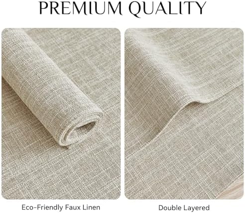Softalker Faux Linen Cloth Placemats Set of 6-12 x 18 Inch, Beige - Image 4