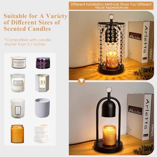 Candle Warmer Lamp with Timer and Dimmer - Electric Candle Warmer,Crystal Candle Lamp for Bedroom Decor, Flameless Scented Candle Light Warmer,House Warming Gifts New Home for Women - Image 3