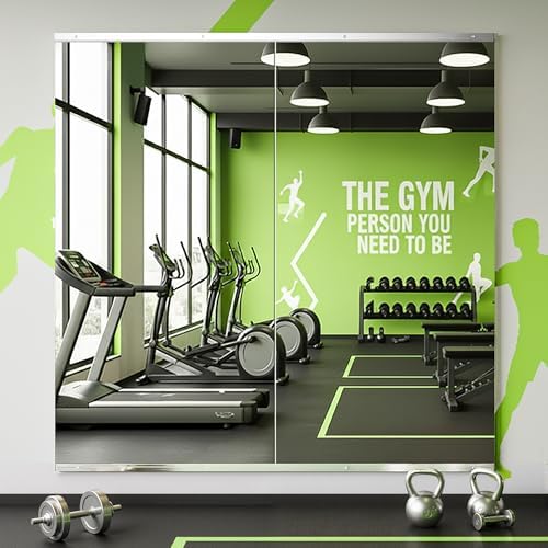 FICTOR Home Gym Mirror for Wall, 48"x28"x2 PCS Workout Mirrors for Home Gym by FICTOR