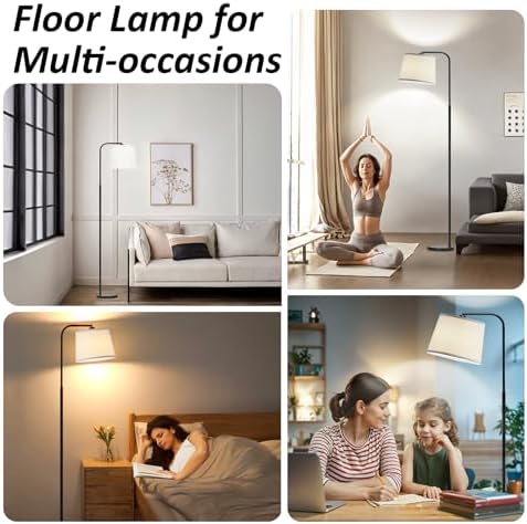 AKASUKI Floor Lamp for Living Room with 3 Color Temperatures, Foot Switch Standing Lamps for Living Room, Bedroom, Office, Arc Mordern Floor Lamp with 9W LED Bulb Included - Image 6