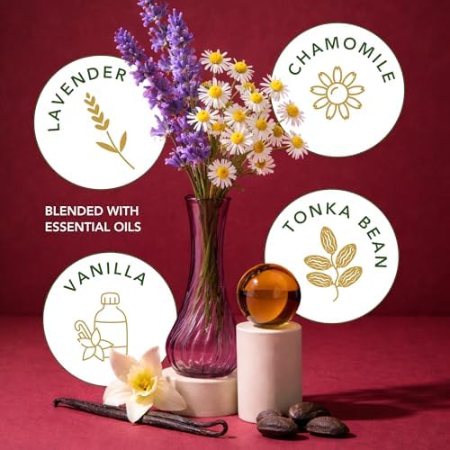 Tranquility – Chamomile & Lavender Essential Oils Beeswax Candle, Non Toxic Scented Candle, Clean Burning Aromatherapy Candle for Relaxation & Sleep, Gift for Busy Moms & Women - 5.5 OZ - Image 3