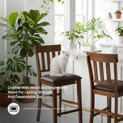 Signature Design by Ashley Counter Height Bar Stool, Set of 2, Slat Back - Image 5
