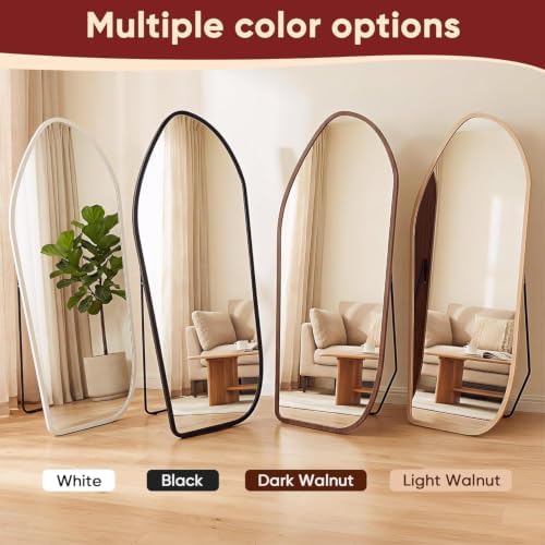 Suidia Full Length Mirror, Oversized Floor Mirror with Solid Wood Frame, Large Standing Mirror for Bedroom Living Room, Wood Art Style, Dark Walnut, 75" L x 32" W - Image 7