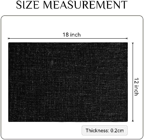 Softalker Faux Linen Cloth Placemats Set of 12-12 x 18 Inch, Black - Image 6