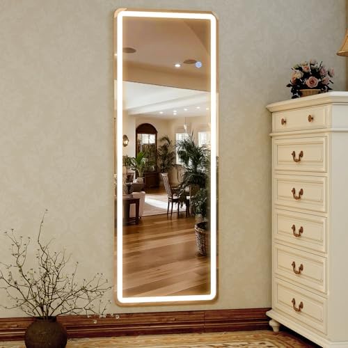 GLSLAND LED Full Length Mirror, 60"x16" Rectangle Floor Mirror with Stand - Image 7