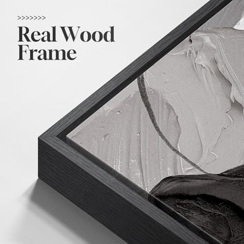 Large Framed Black and White Abstract Wall Art for Living Room, 20x30 Inch - Image 5
