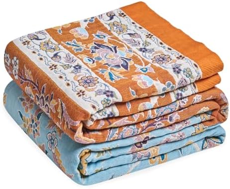 LUTBM Boho Throw Blanket for Couch 50"x60", Cotton Decorative Bed Throws by LUTBMFindYourFreeSpiritatHome