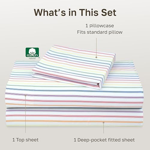 California Design Den Soft 100% Cotton Sateen Extra Long Twin Sheets, 3 Pcs - Image 4
