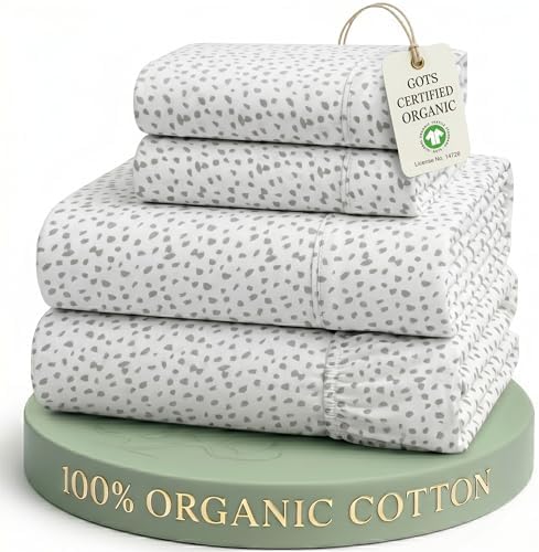 LANE LINEN Full Size Sheets 100% Organic Cotton Cooling Soft - Haze Grey by LaneLinen