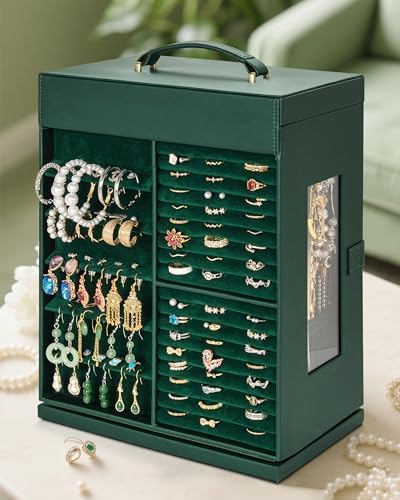 AKOZLIN 6-Tier Jewelry Box Organizer 5 Drawers Storage XXL Green - Image 2
