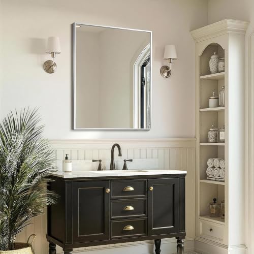 FICTOR Bathroom Vanity Mirror for Over Sink, 24" x 30", Silver - Image 7