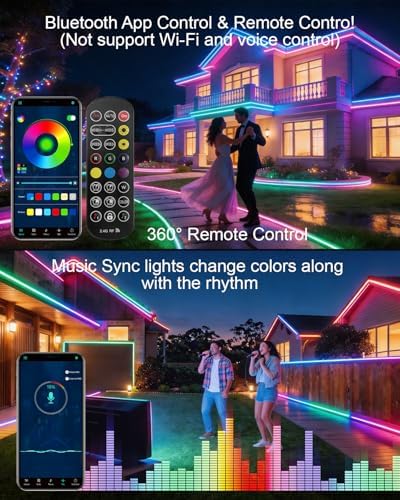 20ft COB LED Strip Lights RGB Smart IC,IP67 Waterproof Outdoor,Dimmable - Image 3