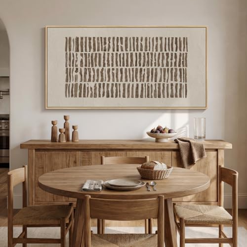 Large Framed Neutral Abstract Wall Art for Living Room, Horizontal 30x60 In - Image 3
