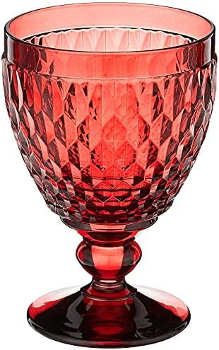 Boston Wine Goblet Box Set of 4 by Villeroy & Boch - Dishwasher Safe - Made in Germany - Premium Crystal Glass - Perfect for Red Wine, White Wine, Cocktails, and More - Red by Unknown