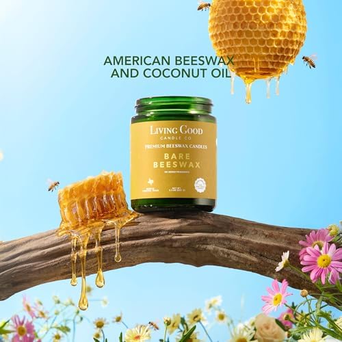 Fragrance-Free Beeswax Candle - 100% Pure & Natural, Sensitive Nose, 30+ Hr - Image 2