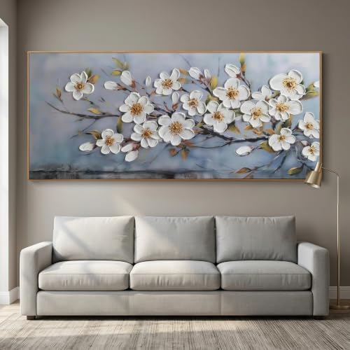 Anolyfi Framed Large Textured Canvas Wall Art for Living Room, Modern Elegant Landscape Artwork for Bedroom Hallway Dining Room Office Home Decor, 71"x32" by Anolyfi
