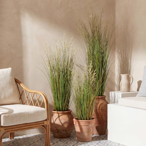 Jexine 3 Pcs 3/4/5 ft Tall Artificial Grass Plant Potted Artificial Greenery Floor Plants Faux Pampas Grass Tall in Pot for Housewarming Gift House Garden Bathroom Lobby Outdoor Decoration - Image 5