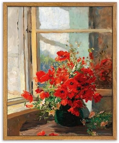 UPWOIGH Olga Wisinger-Florian Poppies Framed Wall Art, 12 x 16 Inch by UPWOIGH