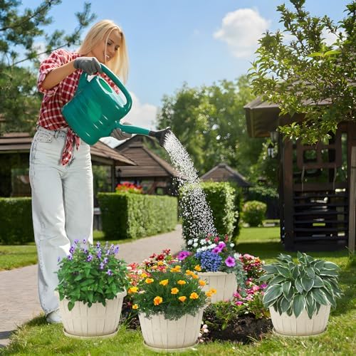 Quarut 12 Inch 4 Pack Large Planters Pot for Plants Indoor Outdoor - Image 6