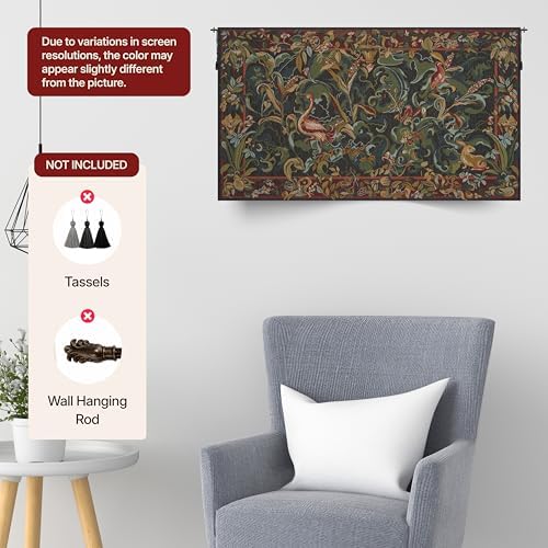 Animals Aristoloches Green Forest Tapestry Wall Hanging 19 x 31 in - Image 7