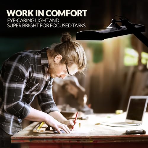Ultra Bright 4500 Lumens Powerful Professional Eye Care LED Desk Lamp - Brightness Adjustable, Modern Task Light for Home, Beauty, Crafting, Office, Workbench (Daylight, Dimming, Black) - Image 3