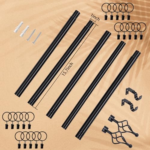 Marsui Quilt Hanger for Wall Display, Spiral Cap Tapestry Rod 32"-79",Black - Image 5