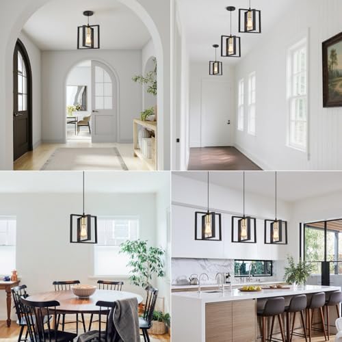 Set of 3 Rotatable Metal Frame Kitchen Island Pendant Lights - Image 4