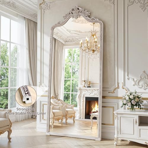Arch Full Length Mirror 71"x32",Baroque Ornate Vintage Floor Standing Frame - Image 4