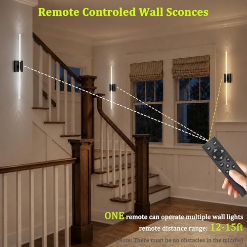 iThird Battery Operated Wall Sconces Set of 2, 10000mAh, Black Bubble - Image 6