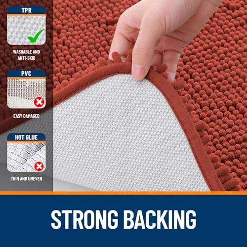OLANLY Large Bathroom Rugs 70x46, Extra Soft Absorbent Chenille Bath Rugs - Image 6