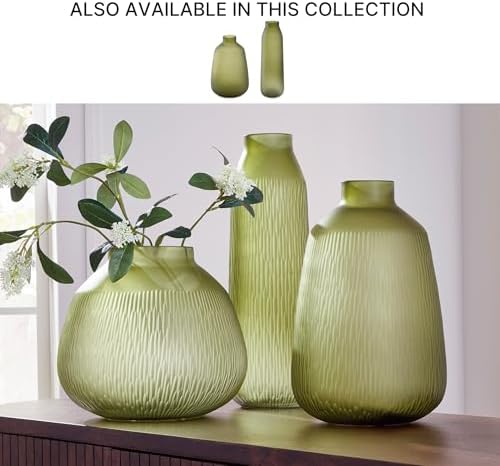 Signature Design by Ashley Scottyard Contemporary Indoor/Outdoor Floral Glass Tabletop Vase, Light Green - Image 4