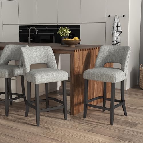 VKNOW Bar Stools Set of 4, 26" Upholstered Counter Height Bar Stools - Image 4
