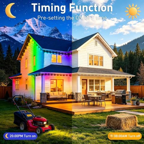 600FT Permanent Outdoor Lights RGB+IC, Chasing Effect Eave LED Lighting - Image 6