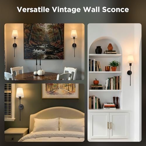 Brightown Battery Operated Wall Sconces Set of 2,Black Sconces Wall Decor - Image 6